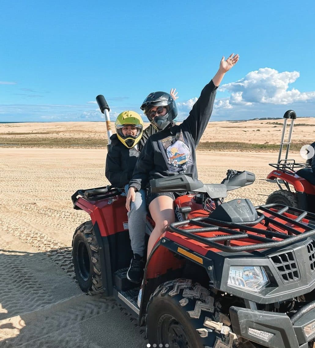 Quad biking on the sand