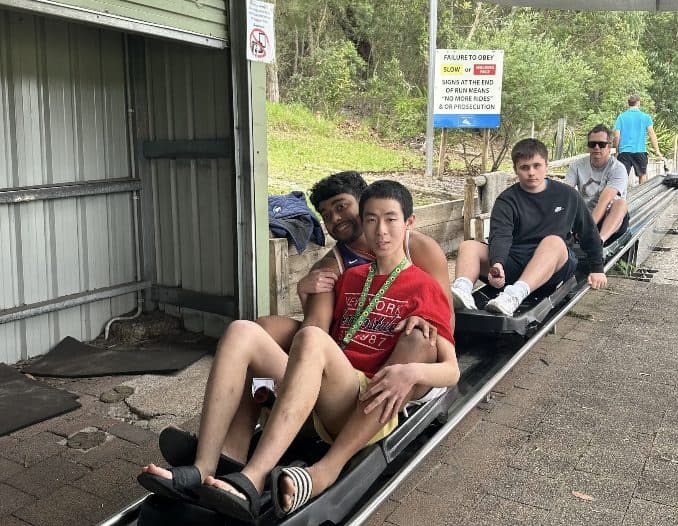 Coming down the toboggan track