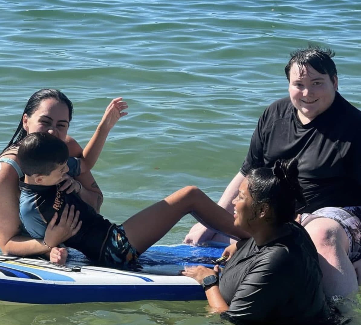 Out on the water on paddleboards